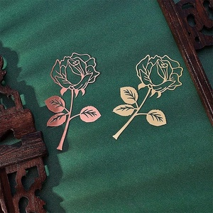 Marque de livres, marque-Page Rose ajouré en métal exquis, Simple et élégant, pour Page - Product Image 6