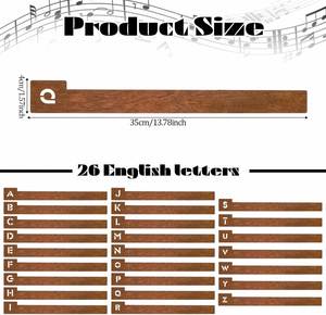 Wooden Vinyl Dividers Storage Separator Creative Mini A-Z Arranged 26 Record Shelf Sorting Guide Tabletop for Album <b>Cd</b> - Product Image 4
