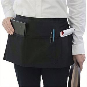 Delantales de Cintura con 3 Bolsillos y Logotipo Personalizado para Camareros, Delantal de Camarero Comercial con Tirantes Extra Largos para Regalo de Restaurante - Product Image 3