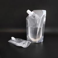Sac de buse autoportant pochettes de jus sac de boissons transparent pochette de liquide en plastique sac de boissons en plein air