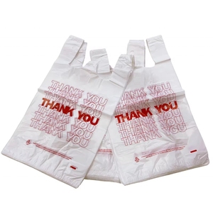 ถุงพลาสติกใส่ของชำแบบเสื้อยืด LDPE HDPE ขนาด 50 ไมครอน พิมพ์ลายตามสั่ง สำหรับซุปเปอร์มาร์เก็ต ผลิตจากวัสดุรีไซเคิล - Product Image 4