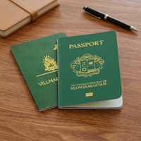 Livret de passeport en carton personnalisé avec impression numérique couleur, estampage à chaud, logo/design graphique sur mesure