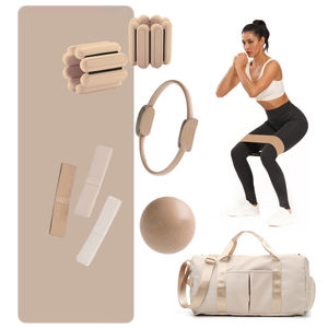 महिलाओं के लिए कस्टम लोगो थोक योग गुलाबी खिंचाव के कपड़े प्रतिरोध बैंड, पाइलेट्स किट के साथ रिंग - Product Image 5