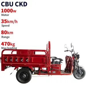 CKD 120series 35km/h speed 80km endurance 470kg load 1000w adult power cargo tricycle electric with 1500*1000mm cabin