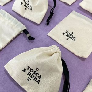 Customised Print Logo 100% Organic Cotton <b>Drawstring</b> Bag Reusable Fabric Cotton Dust <b>Pouch</b> Recycle Small Cotton Packaging <b>Pouch</b> - Product Image 3