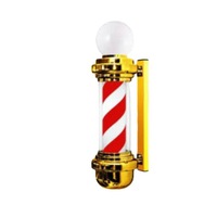 Nouvelle enseigne de salon de coiffure LED cylindrique rétro en cuir, style moderne et minimaliste, rotative et lumineuse, modèle 2025