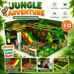 Aire <span class=keywords><strong>de</strong></span> <span class=keywords><strong>jeux</strong></span> intérieure QILONG sur le thème <span class=keywords><strong>de</strong></span> la <span class=keywords><strong>jungle</strong></span>, mini-terrain <span class=keywords><strong>de</strong></span> <span class=keywords><strong>jeux</strong></span> intérieur pour enfants avec toboggan et piscine à balles - Product Image 1
