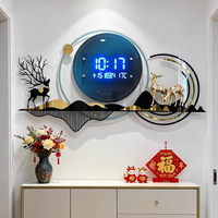 Horloge murale numérique créative en acrylique, design mural moderne, décoration intérieure, peinture, 80*45cm, horloge silencieuse, art mural nordique