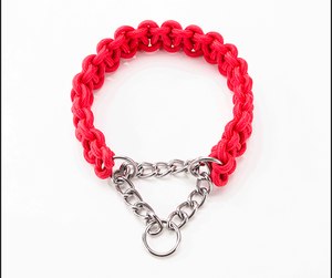 Cuerda trenzada redonda para perros, <span class=keywords><strong>collar</strong></span> y correa de nailon personalizado, color azul liso, rosa y rojo, 1,5 <span class=keywords><strong>m</strong></span>, contraste de color