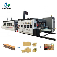 Ligne de production de boîtes en carton entièrement automatique 2-4 couleurs avec machines d'impression flexographique, de rainurage, de découpe et de pliage