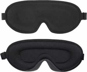 Masque pour les yeux en coton 3D profilé, léger et réglable, pour le sommeil, le yoga, la sieste et les voyages - Product Image 4