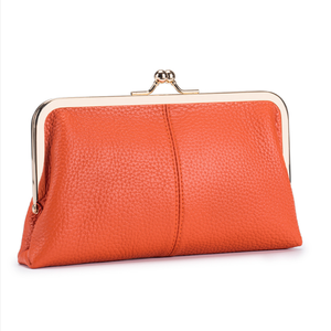 Cartera de Mano de Cuero con Cierre de Beso, Bolsa de Almacenamiento de Gran Capacidad con Múltiples Bolsillos para Teléfono Celular, Tarjetas, Efectivo y Monedas, Bolsa de Mano de Cuero para Mujer - Product Image 6
