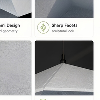 Panneau acoustique à facettes en origami, feutre polyester PET, absorbeur de son suspendu, panneau suspendu au plafond pour bureau, salle