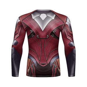 Haut de compression à manches longues avec imprimé graphique Mecha Armor sublimé, Rash Guard à séchage rapide, sous-vêtement de sport pour la gym et l'entraînement - Product Image 6