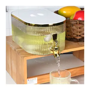 5.3L Kühlschrank Limonade Wasserkocher Obst Teekanne Desktop-Behälter mit Wasserhahn Cold Juice Drink Dispenser
