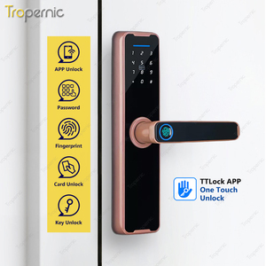 Serrure de porte intelligente Tropernic 5 en <span class=keywords><strong>1</strong></span> avec télécommande, serrure de porte intelligente avec clé TTlock, serrure de porte intelligente avec Wifi intégré - Product Image 2