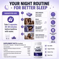 Capsules de magnésium glycinate végétaliennes pour adultes en gros, aide au sommeil, marque privée, L-Théanine, Camomille, Mélatonine, compléments relaxants
