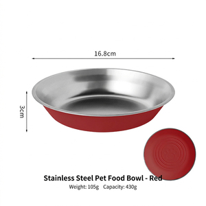 Bol pour animaux de compagnie en acier inoxydable DF920 Jaune 16,8 cm Base antidérapante Capacité 430 g Logo personnalisé - Product Image 3