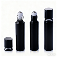 Bouteilles à rouleaux en verre de 10ml Rouleau givré noir sur bouteilles Bouteilles d'échantillons de parfum d'huile essentielle