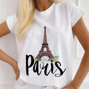 Camiseta Barata <span class=keywords><strong>de</strong></span> Manga Corta para <span class=keywords><strong>Mujer</strong></span> con Estampado Gráfico <span class=keywords><strong>de</strong></span> Amor Blusa Casual para Dama con Cuello Redondo Tops Suaves <span class=keywords><strong>de</strong></span> Trabajo - Product Image 2