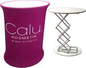 Mostrador Plegable Ovalado Personalizado para Ferias Comerciales, Mesa Pop-up con Luz LED - Product Image 1