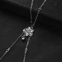 Chaîne de téton sexy à pendentif fleur, non-percée, anneaux de téton réglables, chaînes de corps, collier ras-du-cou en caoutchouc, fausses bagues de téton pour femmes