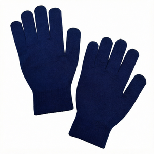 Gants de sport tricotés unisexes en acrylique et coton, couleur unie, haute qualité, personnalisables, pour cyclisme, activités de plein air, hiver, compatibles écran tactile, longueur poignet - Product Image 1