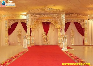 ที่โดดเด่นงานแต่งงานของชาวฮินดู Mandap พิเศษผีเสื้อสไตล์เส้นใย Mandap ออกแบบล่าสุดแต่งงาน Mandap ติดตั้ง - Product Image 2