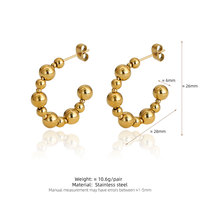 Anting-anting Wanita Klasik Anti Air dari Baja Tahan Karat Berlapis Emas 14k 18k PVD Perhiasan Fashion Wanita