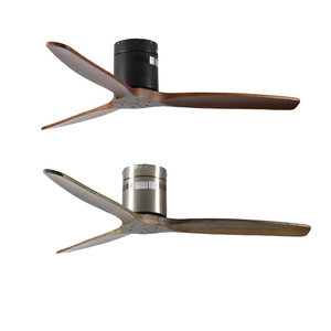 HC633 Acabado en níquel satinado con hojas de madera maciza Lámpara de techo sin luz - Product Image 1