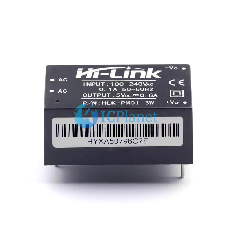 ICPlanet Original HLK-PM01 4Pin 5V 3W 600MA 0.6A Overcurrent Protection Short Circuit Protection AC DC Power mode HLK-PM01
