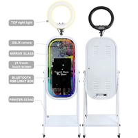 Cabina de Fotos con Espejo Mágico Ovalado, Pantalla Táctil LCD, Software Gratuito, para Bodas y Fiestas, Selfie, DSLR