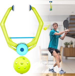 Ballon de rebond réglable pour entraînement de swing suspendu avec corde élastique pour la pratique solo en extérieur gaucher et l'entraînement de la coordination œil-main - Product Image 1