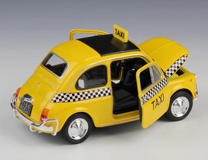 Nuova Fiat 500รถแท็กซี่เลียนแบบโลหะผสมรถโมเดลของเล่น Diecast - Product Image 3