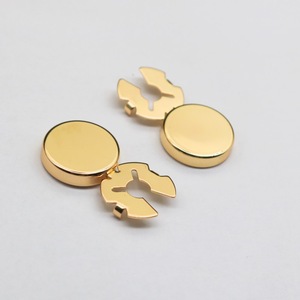 Alta qualità placcatura superficie liscia bottoni 17.5mm camicie <span class=keywords><strong>gemelli</strong></span> oro argento comuni accessori bottone in metallo spilla - Product Image 5