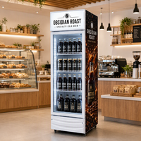 Réfrigérateur commercial à boissons à une porte, température unique, vitrine réfrigérée à refroidissement direct, en acier inoxydable, température numérique