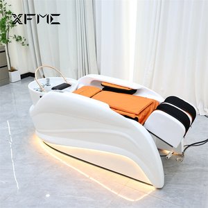 XFMC approvisionnement d'usine tête Spa lit Salon de coiffure chaise de lavage lumière LED Massage électrique chaise de <span class=keywords><strong>shampooing</strong></span> avec thérapie de la tête - Product Image 1