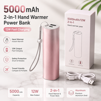 Nouvel Arrivage Chauffe-Mains Portable 5000mAh Mini Chauffe-Mains Power Bank 2-en-1 en Alliage d'Aluminium Vente en Gros Cadeau d'Usine