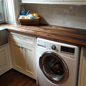 Encimeras de <span class=keywords><strong>nogal</strong></span> sudamericano sólidas hechas a medida para lavadora y secadora, tapas de tocador y mesas, pedido hecho a mano - Product Image 4