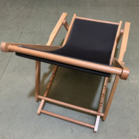 Vente en gros de chaises longues en bois pliantes réglables avec impression personnalisée du logo chaises de plage