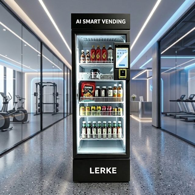 LERKE Soda and Snack Vending Machine 400L for Foods Drinks Fitness UK with SDK LED Display Touch Screen Cloud-Based Management