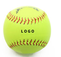 Ballons de baseball souples en cuir de 12 pouces avec logo personnalisé, coutures de haute qualité, couleur unie, durables et légers