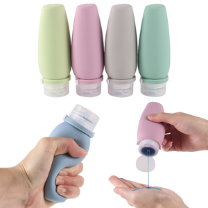 Grosir 90ML wadah sampo portabel besar silikon Set perjalanan lucu antibocor TSA disetujui silikon Set botol ukuran perjalanan - Product Image 4