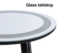 Ensemble de tables basses en verre minimalistes à deux pièces avec pieds en bois noir, design moderne pour le salon/la chambre à coucher