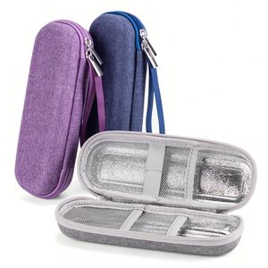 Boîte de protection simple et pratique pour l'insuline, couleur unie, durable, résistante à l'usure, sac de rangement portable à fermeture éclair pour aiguilles à insuline - Product Image 2