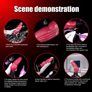 YOCY <b>Inflatable</b> Squirting Dragon Dildo <b>Inflatable</b> Anal Plug Vagina Anal Stimulator Sex Toys Silicone Dildo for Women Men - Product Image 2