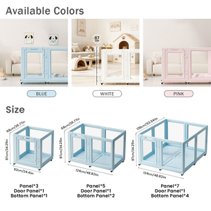 Parc pour animaux modulaire robuste en gros avec plateau de sol et roulettes, clôture <span class=keywords><strong>mobile</strong></span> anti-rayures pour <span class=keywords><strong>chien</strong></span> d'intérieur OEM - Product Image 2