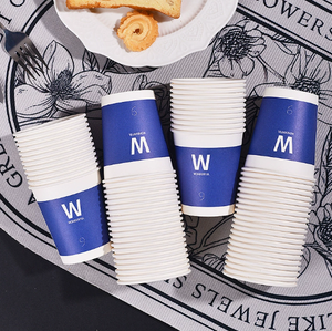 Anti-scald high-temperature resistant blue <b>disposable</b> paper cup with thickened coffee milk tea beverage cup custom logo - Product Image 1