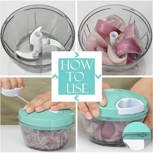 Hachoir manuel multifonctionnel en plastique pour ail, légumes, gingembre et viande - Product Image 3