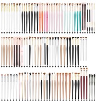 URKUNET - Pinceaux de Maquillage Fins Angulés pour Teinture, Logo Personnalisé Marque Privée, Pinceau Plat pour Sourcils, Eyeliner, Anti-cernes et Teinture de Sourcils